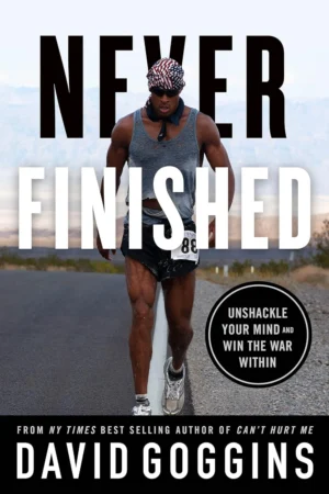 Never Finished book cover by David Goggins, mental toughness and self-discipline memoir sequel