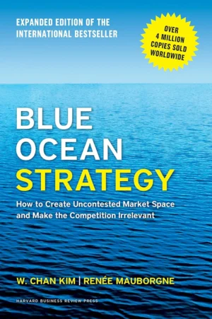 Blue Ocean Strategy Expanded Edition book cover featuring a wave transitioning from red to blue.