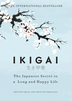 Ikigai book cover featuring a simple, elegant illustration of a tree, circle, or Japanese aesthetic symbol.
