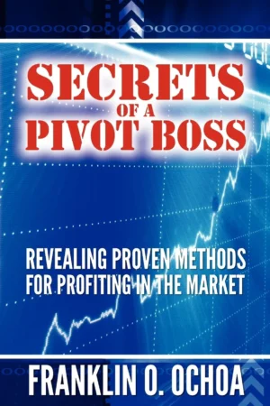 Pivot Boss book cover by Frank Ochoa featuring a clean, analytical design with pivot point charts, graphs, and market structure diagrams.