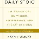 The Daily Stoic book cover featuring a classical statue or clean, modern typography on a solid background.
