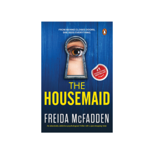 The Housemaid book cover by Freida McFadden - a dark, suspenseful image of a large, elegant house with a single lit window.
